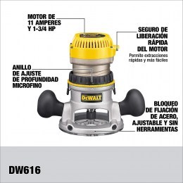 Router 1-3-4Hp 750W Dewalt8